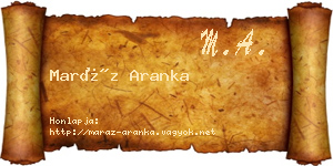 Maráz Aranka névjegykártya