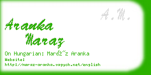 aranka maraz business card